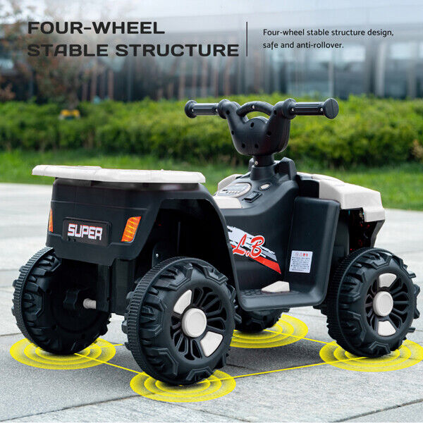 Electric Kids ATV: 6V Battery-Powered 4-Wheeled Beach Ride-On Car