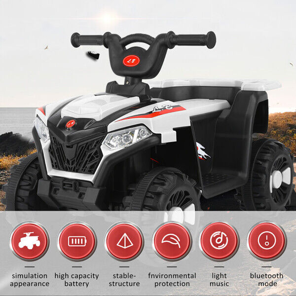 Electric Kids ATV: 6V Battery-Powered 4-Wheeled Beach Ride-On Car