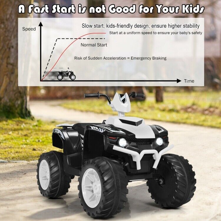 Electric Kids ATV Quad Ride On Car with LED Lights, Music, and USB - Suitable for Boys and Girls Alike