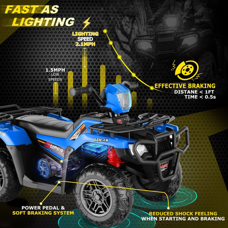 Electric Kids ATV Ride On Car with Music, LED Lights, and USB Charger - 12V 4-Wheeler for Endless Fun!