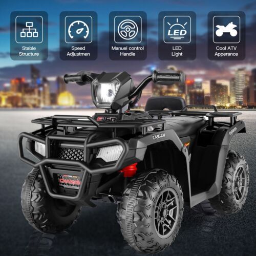 Electric Kids ATV Ride On Car with Music, LED Lights, and USB Charger - 12V 4-Wheeler for Endless Fun!