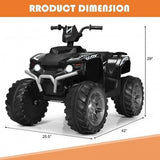 Electric Kids ATV with LED Lights and Treaded Tires - Black