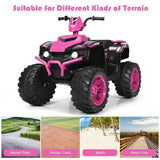 Electric Kids ATV with Manual Drive, LED Lights, and Treaded Tires - Fun Vehicle Toy for Children