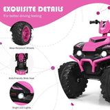 Electric Kids ATV with Manual Drive, LED Lights, and Treaded Tires - Fun Vehicle Toy for Children