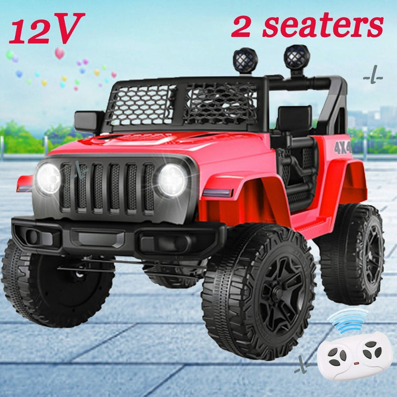Electric Kids Car 4 Wheels Ride on JEEP Truck with Remote Control - 12V Toy Vehicle
