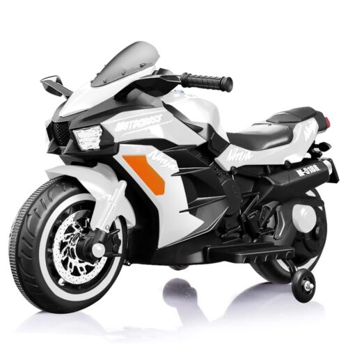 Electric Kids Motorbike with Rechargeable Battery - White