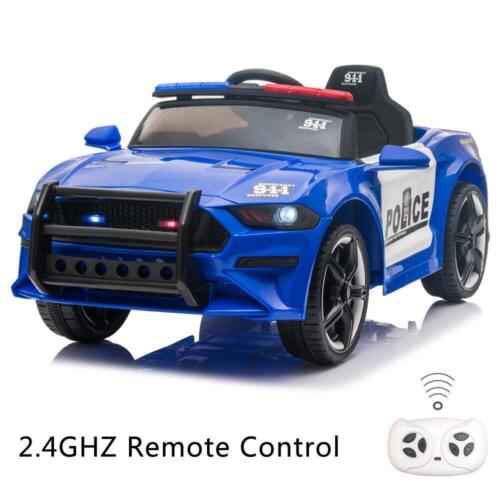 Electric Kids Police SUV Ride-On Toy Car with 2 Speeds and Music - Blue