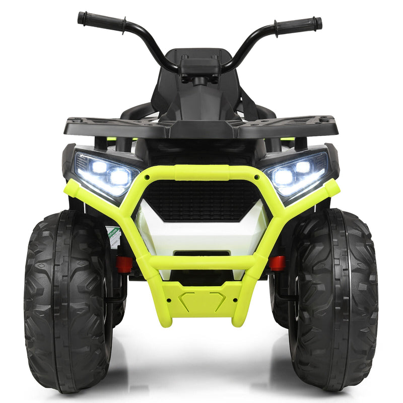 Electric Kids Ride On ATV 4-Wheeler Quad with LED Lights in White - 12V