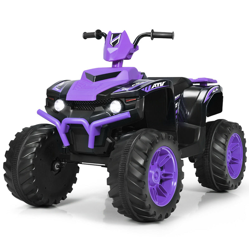 Electric Kids Ride On ATV 4-Wheeler Quad with Music and LED Light - Purple