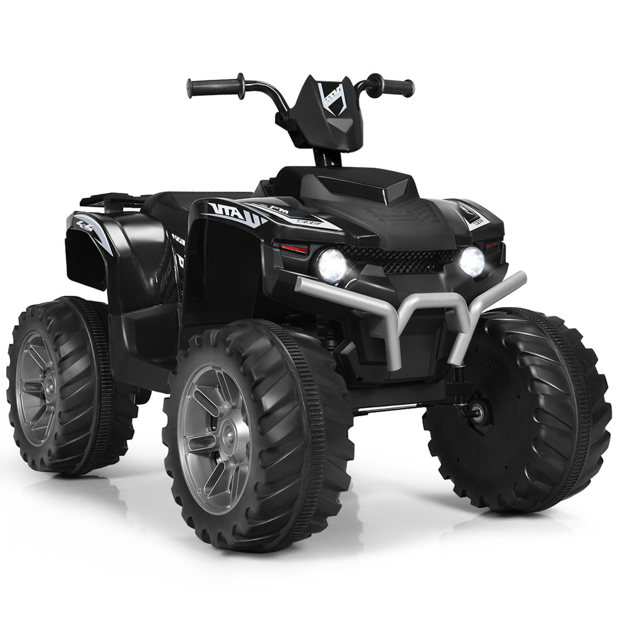 Electric Kids Ride On ATV 4-Wheeler Quad with Music and LED Lights - Black