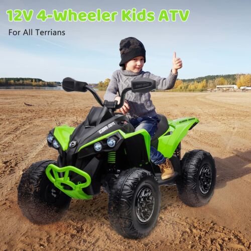Electric Kids Ride On ATV 4-Wheeler Quad with Music and LED Lights - Green