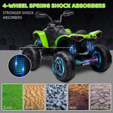 Electric Kids Ride On ATV 4-Wheeler Quad with Music and LED Lights - Green