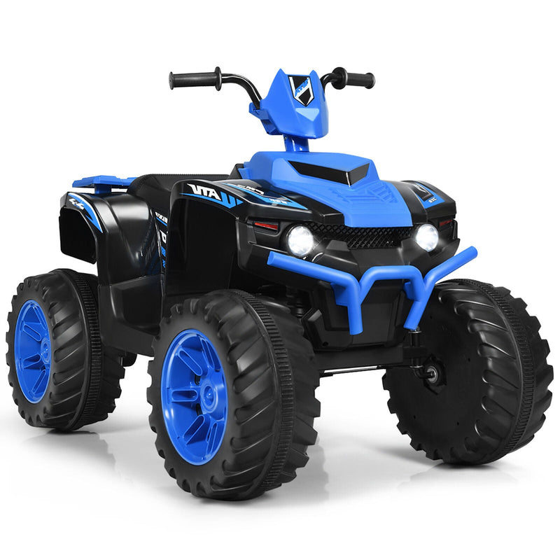 Electric Kids Ride On ATV 4-Wheeler Quad with Music and LED Lights - Navy