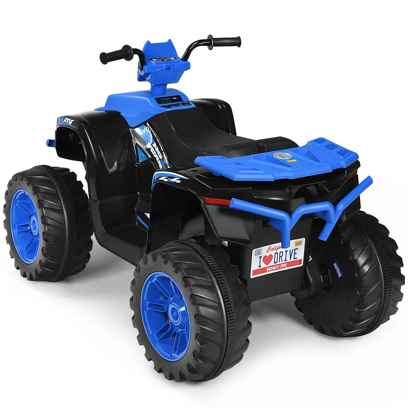 Electric Kids Ride On ATV 4-Wheeler Quad with Music and LED Lights - Navy