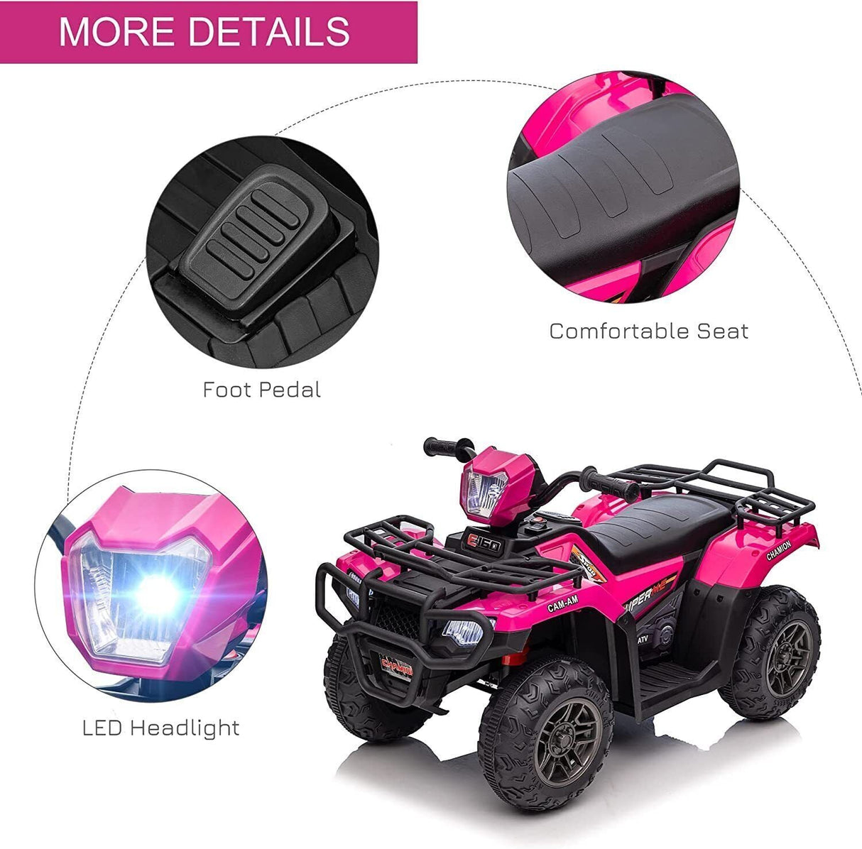Electric Ride-On ATV for Kids Ages 3 and Up - 4 Wheels Toy Vehicle