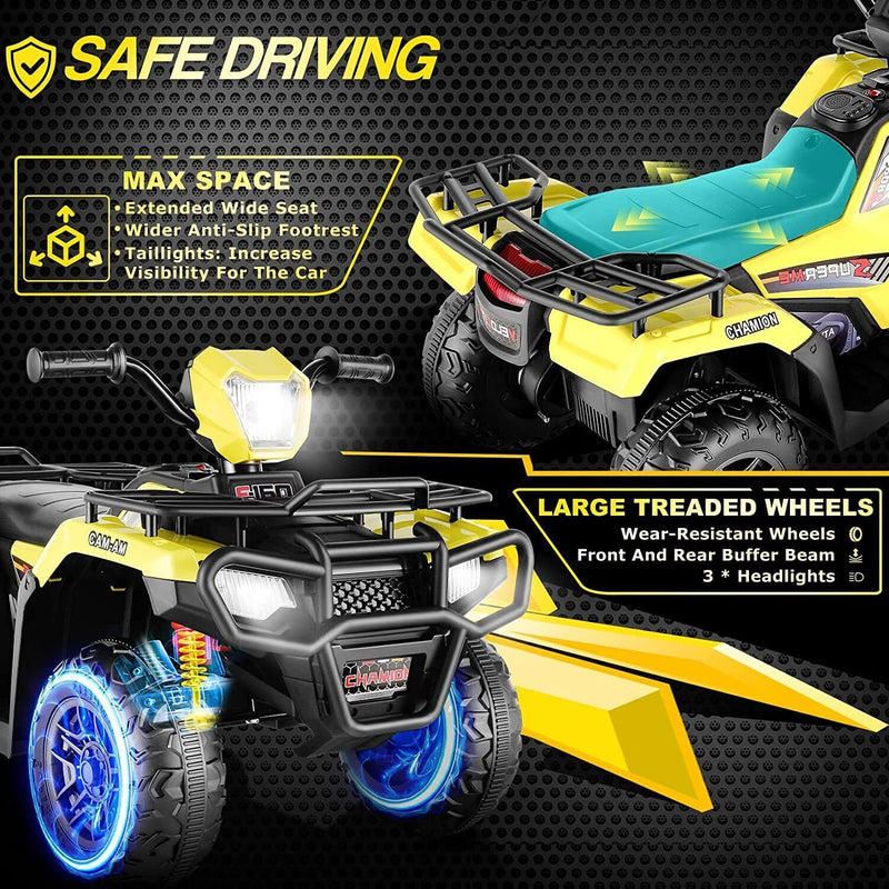 Electric Kids Ride On ATV 4-Wheeler Quad with Music and LED Lights - Perfect Gift for Kids!