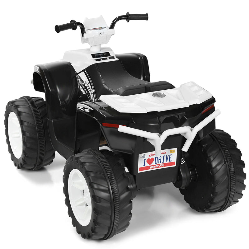 Electric Kids Ride On ATV 4-Wheeler Quad with Music and LED Lights - White