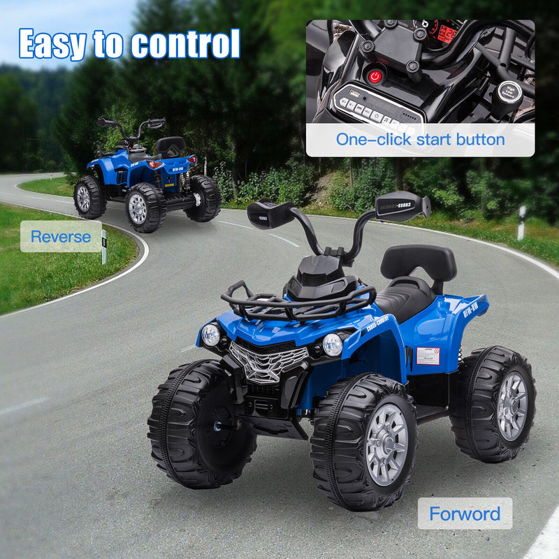 Electric ATV 4-Wheeler Quad Car Toy for Kids - 12V, 2 Speeds, Headlights, MP3 Compatible