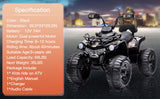 Electric Kids Ride-On Beach ATV Truck Toy with 2 Speeds and MP3 Player - 12V Battery Powered
