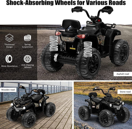 Electric Kids Ride on Beach ATV Truck with Music and Lights - 12V Rechargeable Toy