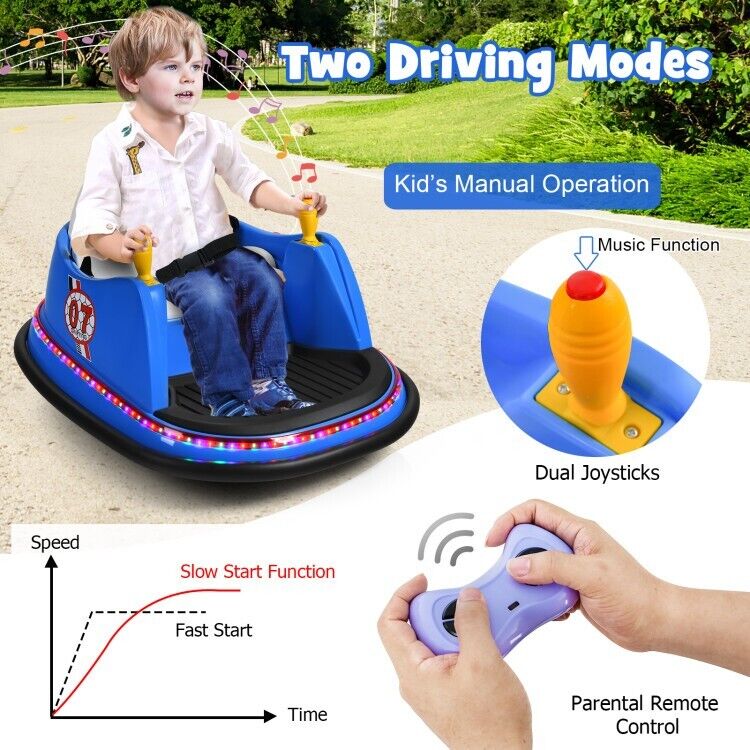 Electric Kids Ride-On Bumper Car with Flashing Lights - Perfect Toddler Toy Gift