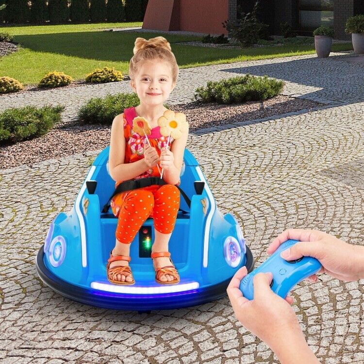 Electric Kids Ride On Bumper Car with Remote Control and Flashing LED Lights - Perfect Gift for Children