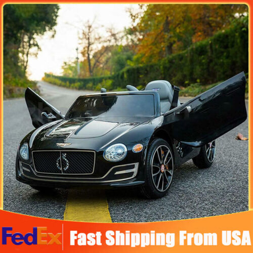 Electric Kids Ride-On Car Bentley Style with Remote Control and LED Lights - Black