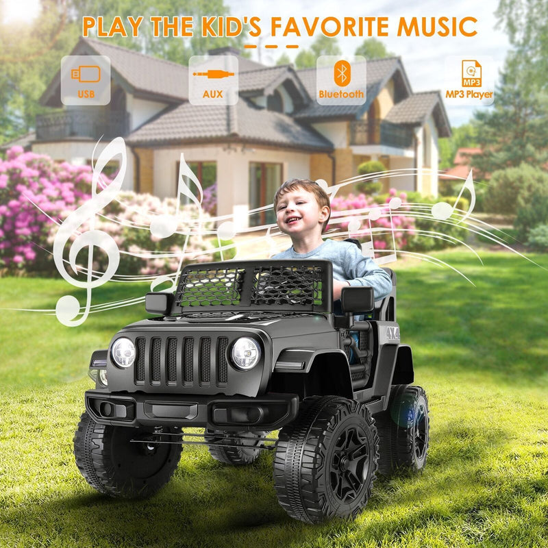 Premium 24V/12V Kids Electric Jeep with Remote Control, 3 Speeds, and LED Lights