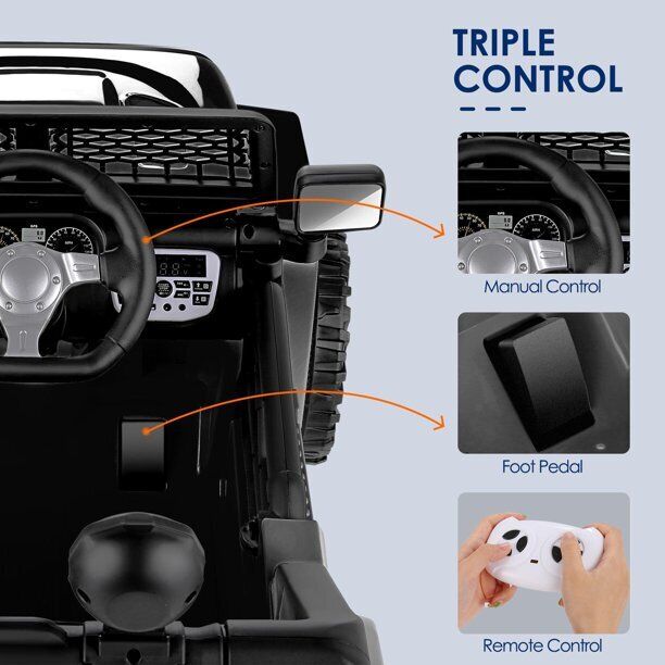 Electric Kids Ride-On Car Truck SUV with 3-Speeds, MP3 Player, and Remote Control - 12V USA