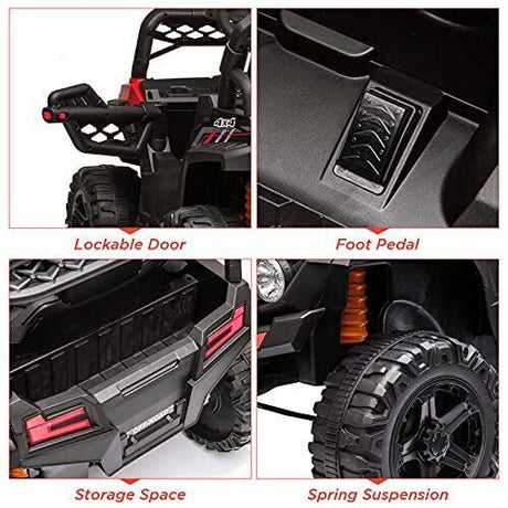 Electric Kids Ride-On Car Truck Toy with 3 Speeds, MP3 Player, LED Lights, and Remote Control - Perfect Xmas Gift!