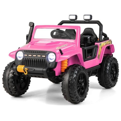 Electric Kids Ride On Car Truck Toy with Parent Remote Control and LED Lights - Pink