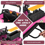 Electric Kids Ride On Car Truck Toy with Parent Remote Control and LED Lights - Pink