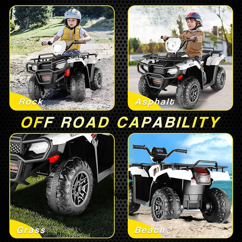Electric ATV 4-Wheeler for Kids with LED Lights and Music - 12V Battery Powered