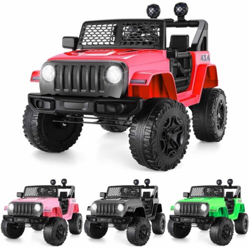12V Electric Ride On Truck for Kids with Remote Control, LED Lights, and Music