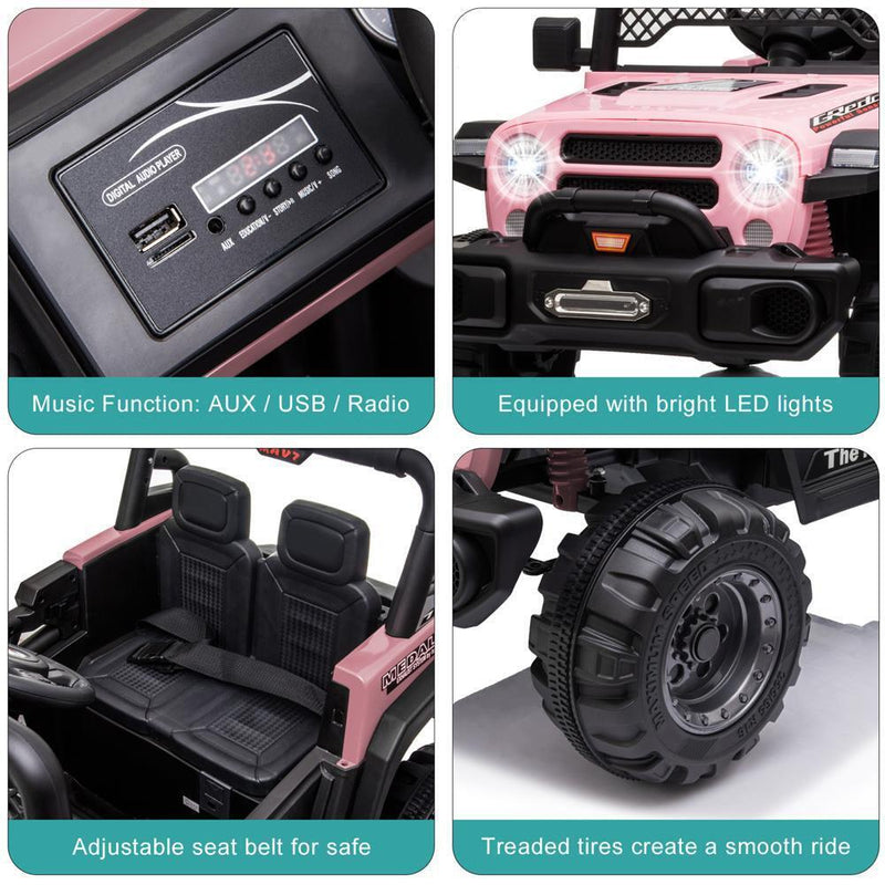 Electric Kids Ride On Car with 2.4G Remote Control and 3 Speed Modes - PINK 12V 4.5AH