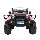 Electric Kids Ride-On Car with Remote Control and LED Music - Pink