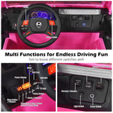 Electric Kids Ride On Car with Remote Control and Music - Pink with Storage Box