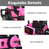 Electric Kids Ride On Car with Remote Control and Music - Pink with Storage Box