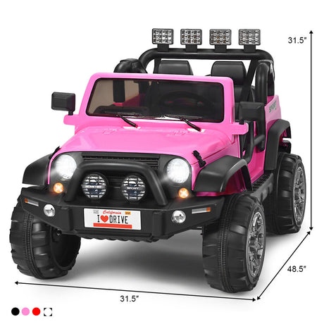 Electric Kids Ride On Car with Remote Control and Music - Storage Box Included