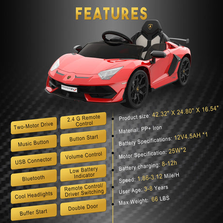 12V Electric Ride On Car for Kids with Remote Control - Perfect Christmas Gift!