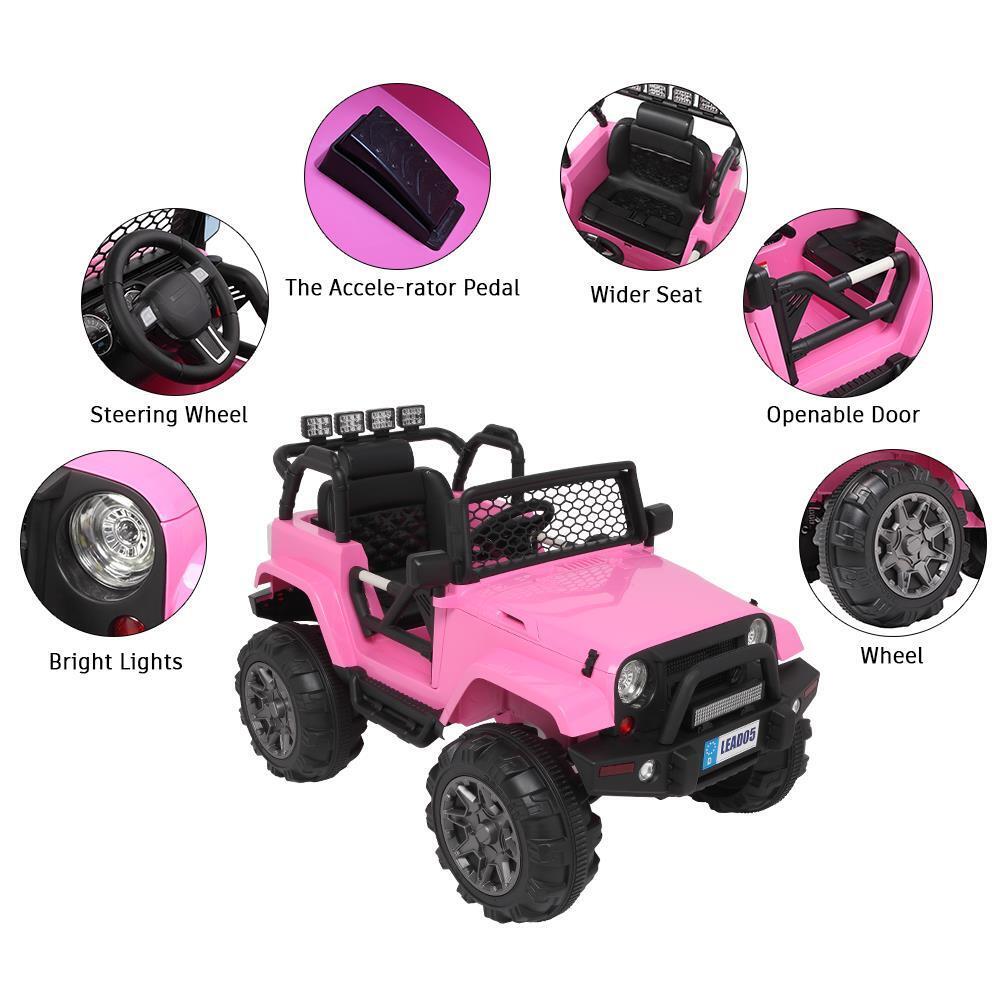 Electric Kids Ride-On Car with Remote Control, Lights, and Music
