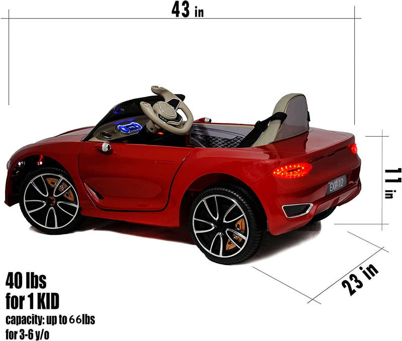 Electric Kids Ride-On Car with Scissor Doors and Safety Belts - Perfect Gift for Children (12V)