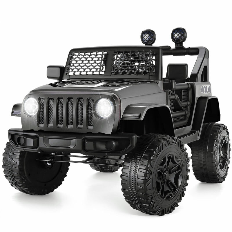12V Electric Ride-On JEEP Truck for Kids with LED Lights and Remote Control - USB Compatible