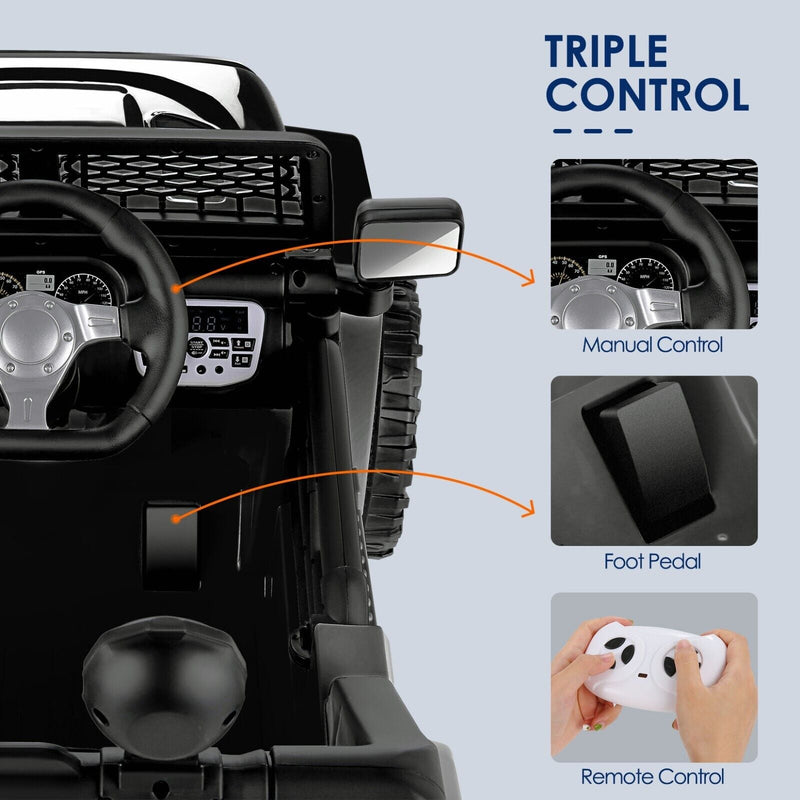 JEEP LED Ride On Car with Remote Control, USB, and MP3 for Kids