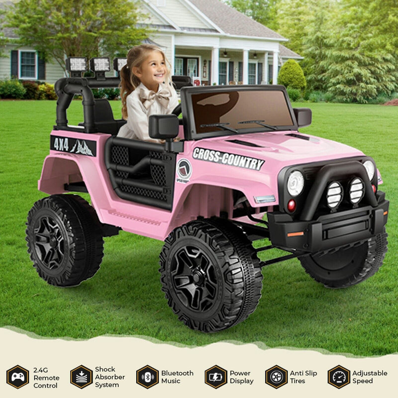 Electric Ride-On JEEP Toy Truck for Kids with Remote Control and 2 Seats - 12V, 4 Wheels