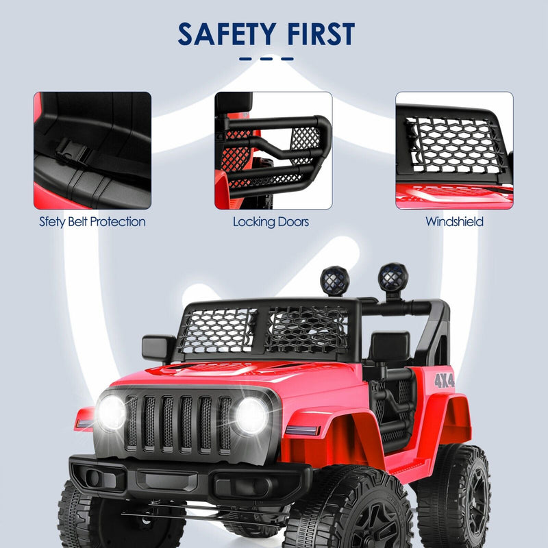 Electric Ride-On JEEP Toy Truck for Kids with Remote Control and 2 Seats - 12V, 4 Wheels