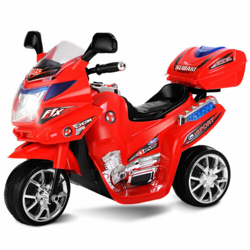 Electric Kids Ride-On Motorcycle with 3 Wheels and 6V Battery Power