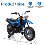 Electric Kids Ride-on Motorcycle with Training Wheel, Headlight, and Sound Effects