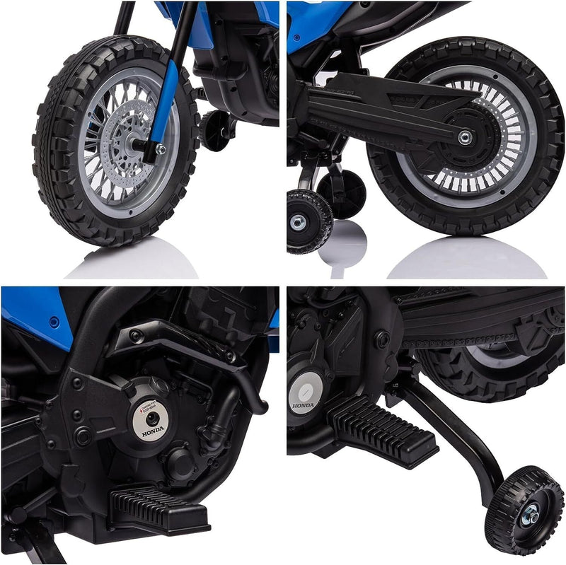 Electric Kids Ride-on Motorcycle with Training Wheel, Headlight, and Sound Effects