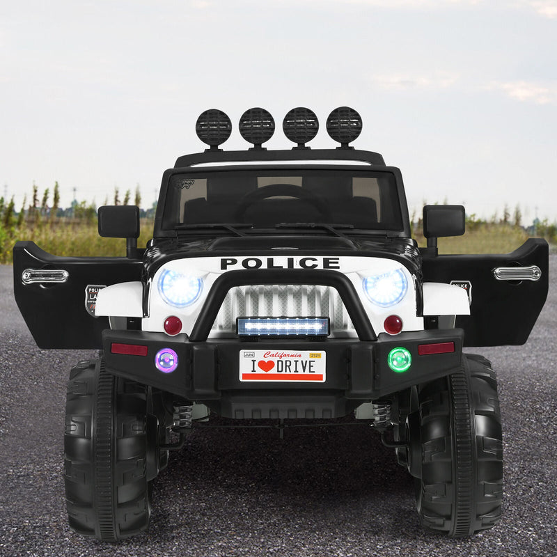 Electric Kids Ride On Police Car with MP3 and Remote Control - 12V